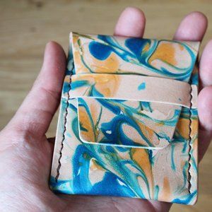 Unique handmade colorful card full grain card wallet